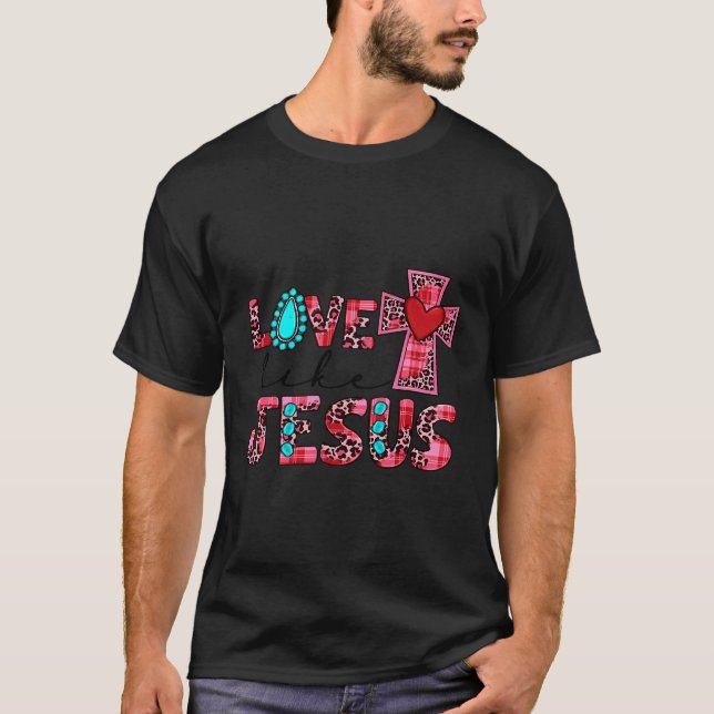 Camiseta El amor de los países occidentales como Jesús cruz (Anverso)