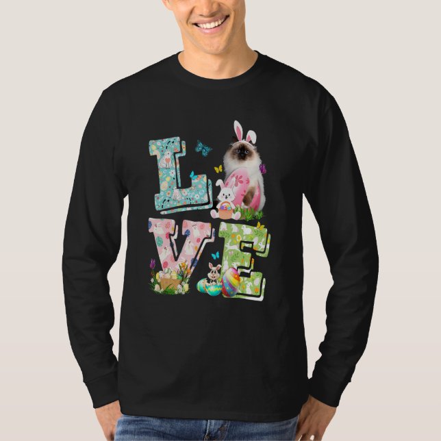 Camiseta El amor de Pascua disfraz Birman Cat (Anverso)