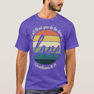 Camiseta El amor del arcoiris retro 1 Corinthians 1614 Bibl
