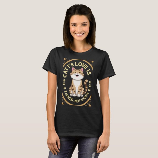Camiseta El amor del gato se gana, no se le da (Anverso completo)