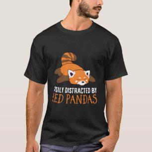 Camiseta El Amor Del Panda Rojo Distraído Fácilmente Por Lo