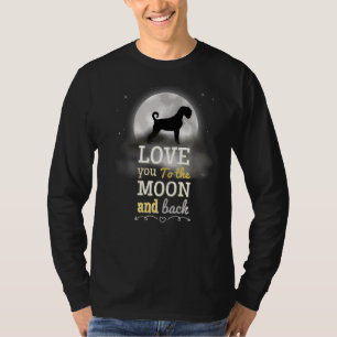 Camiseta El amor del perro Schnauzer en miniatura a la luna