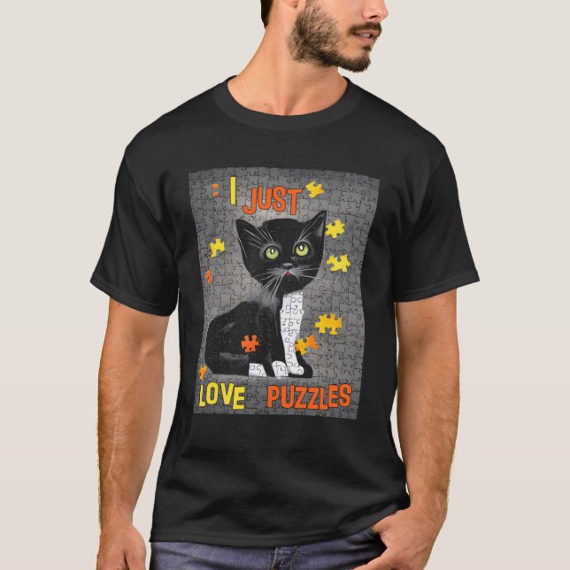 Camiseta El amor del rompecabezas del gato (Anverso)