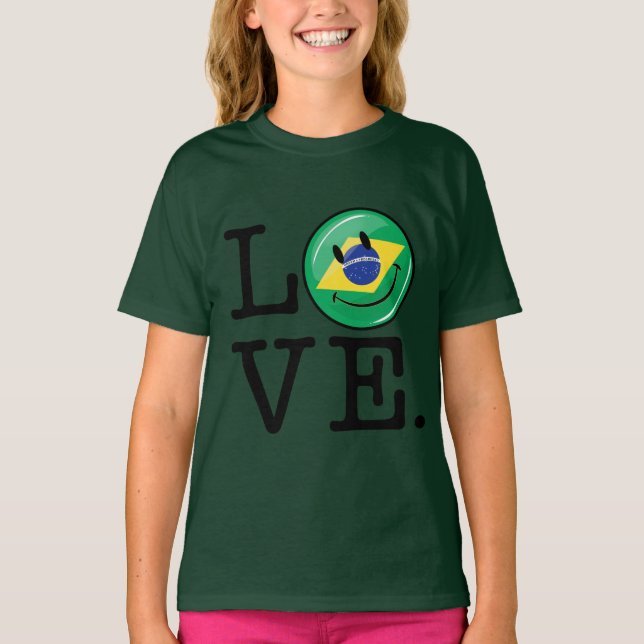 Camiseta El amor desde Brasil sonriendo cara (Anverso)