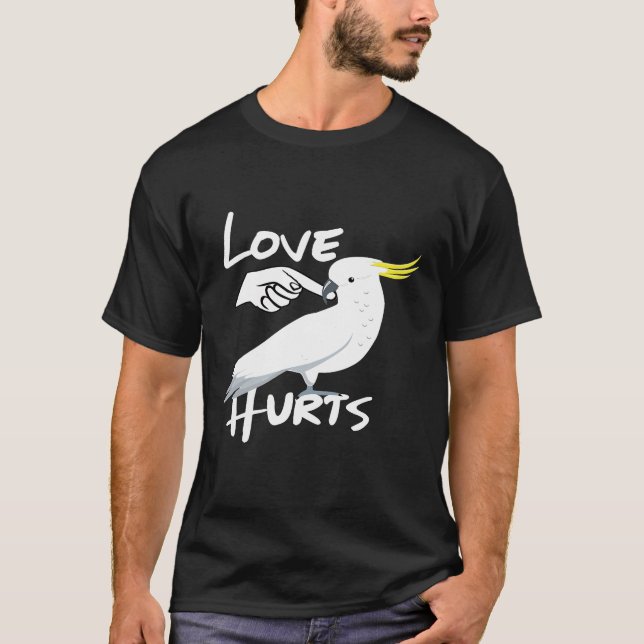 Camiseta El amor duele el loro de cocoteros amarillos (Anverso)
