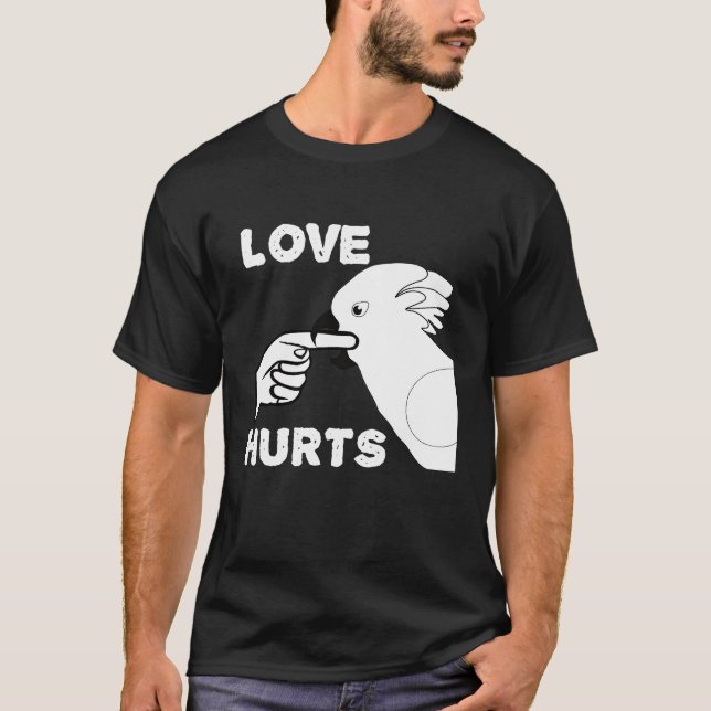 Camiseta El amor duele el loro del paraguas Cockatoo (Anverso)