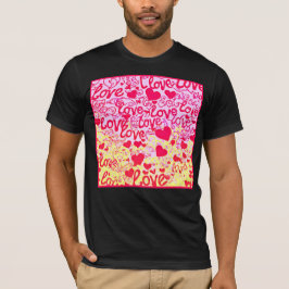 Camiseta El amor en el patrón de color vibrante