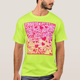 Camiseta El amor en el patrón de color vibrante