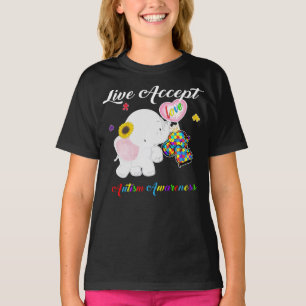 Camiseta El amor en vivo acepta la conciencia del autismo
