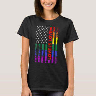 Camiseta El Amor Es Amor Arcoiris Bandera Estadounidense Lg