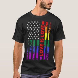Camiseta El Amor Es Amor Arcoiris Bandera Estadounidense Lg
