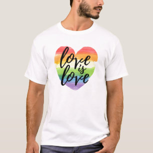 Camiseta El amor es amor Corazón color arcoiris