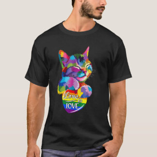 Camiseta El amor es amor El gato Lgbt El orgullo del corazó