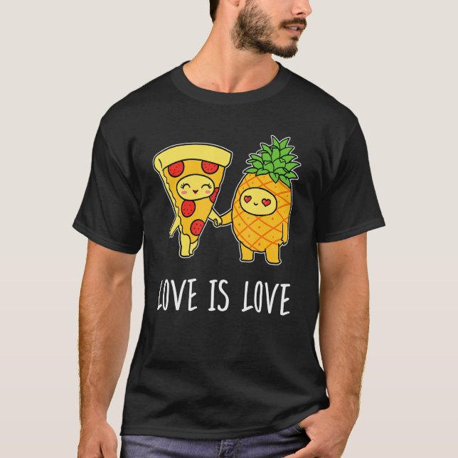 Camiseta El amor es amor Foodie Pepperoni Pineapple Pizza (Anverso)