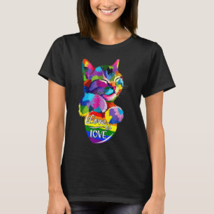 Camiseta El Amor Es Amor Gato Colorido Orgullo Lgbt Lgbt T