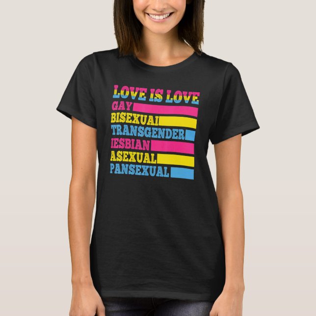 Camiseta El amor es amor Gay Bisexual Transgénero Asexual (Anverso)