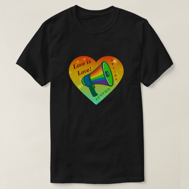 Camiseta El amor es amor gritando Pegatina del orgullo (Diseño del anverso)