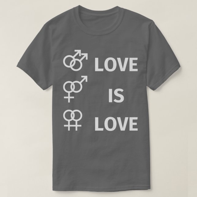 Camiseta El amor es amor, igualdad de matrimonio LGBT entre (Diseño del anverso)