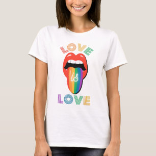 Camiseta El amor es amor, labios de amor, mes del orgullo L