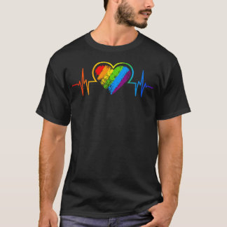 Camiseta El Amor Es Amor Latido De Corazón Arcoíris Lgbt Le