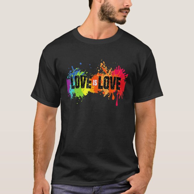 Camiseta El amor es amor LGB Gay Lesbian Rainbow Pride Vint (Anverso)
