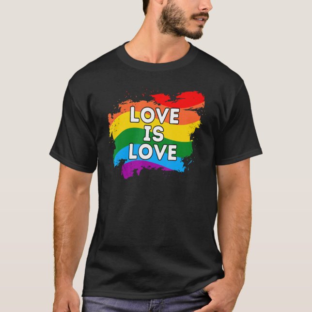 Camiseta El Amor Es Amor Lgbt Lgbtq Lgbtqia Rainbo (Anverso)