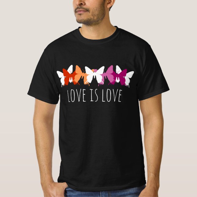 Camiseta El amor es amor mariposa lesbiana (Anverso)