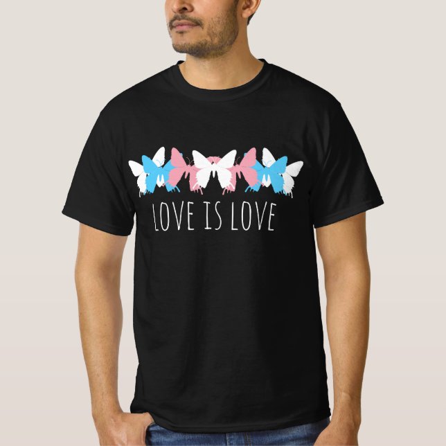 Camiseta El Amor Es Amor Mariposa Transgénero (Anverso)