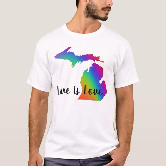 Camiseta El amor es amor | Orgullo de Michigan (Anverso)