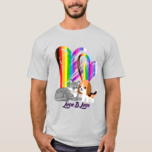 Camiseta El amor es amor para el gato y el perro - propieta (Anverso)