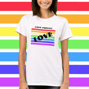 Camiseta El amor es amor, rayas arcoiris
