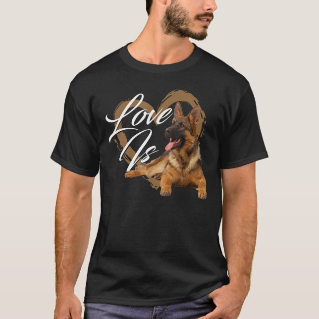 Camiseta El amor es - Canine Lover Dueño De Cachorros Masco (Anverso)
