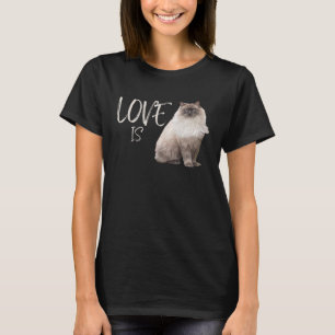 Camiseta El amor es dueño de un gato de Ragdoll