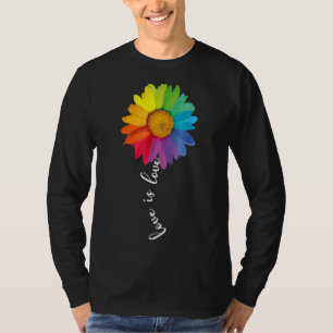Camiseta El Amor Es El Amor El Arcoiris La Flor Lgbt Lesbia