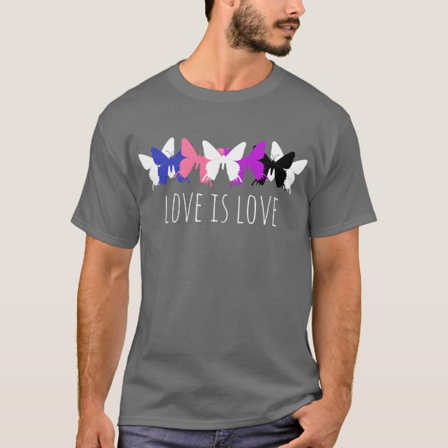 Camiseta El amor es el amor la mariposa de género (Anverso)