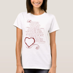 Camiseta El amor es el amor paciente es amable 1 Corintios 