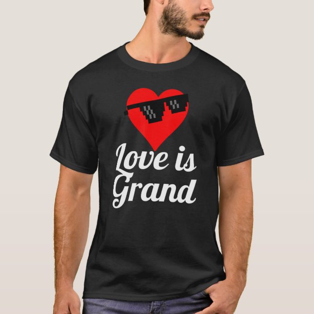 Camiseta El amor es gafas de sol de gran corazón (Anverso)