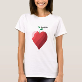 Camiseta El amor es la vida: el diseño del corazón y la pla