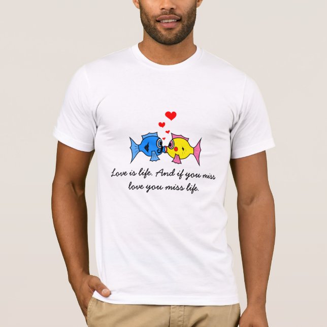 Camiseta "El amor es la vida" Kissing Fish (Anverso)