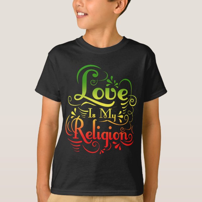 CAMISETA EL AMOR ES MI RELIGIÓN (Anverso)