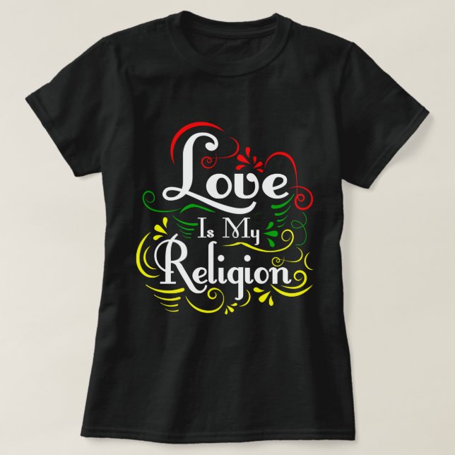 Camiseta El amor es mi religión (Diseño del anverso)