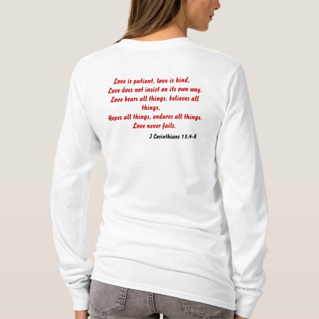 Camiseta El amor es paciente, amor es bueno, sudadera con (Reverso)
