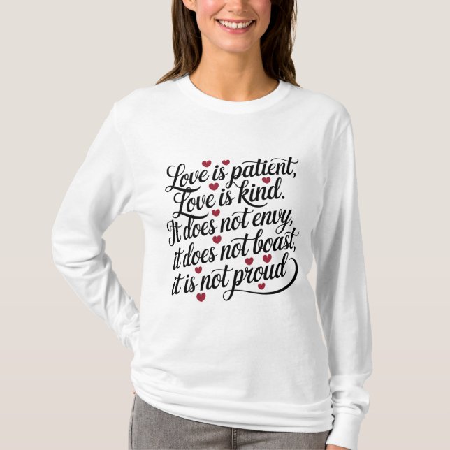 Camiseta El amor es paciente, el amor es amable (Anverso)