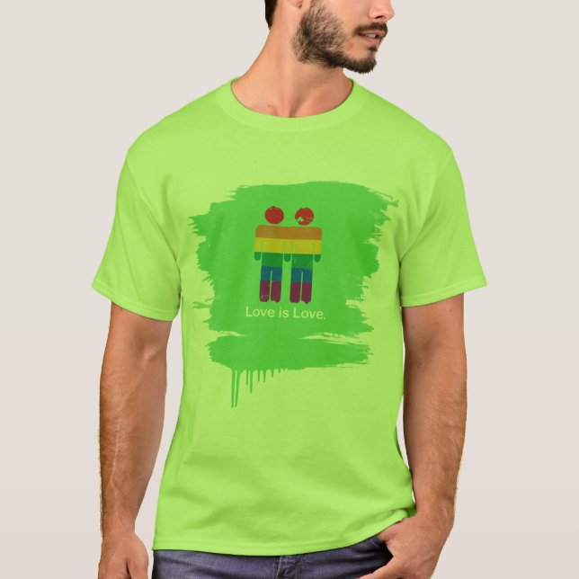 CAMISETA EL AMOR ES PAR DEL GAY DEL AMOR (Anverso)