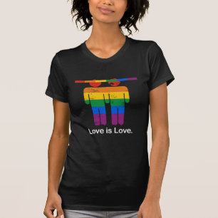 CAMISETA EL AMOR ES PAR DEL GAY DEL AMOR