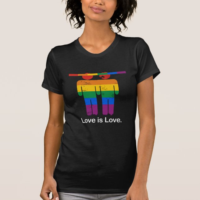 CAMISETA EL AMOR ES PAR DEL GAY DEL AMOR (Anverso)