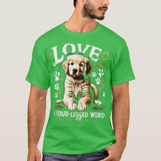 Camiseta El amor es un amante del cachorro de cuatro patas