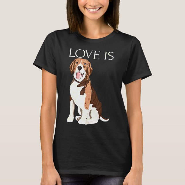 Camiseta El Amor Es Un Beagle Cute Beagles Divertido Beagle (Anverso)