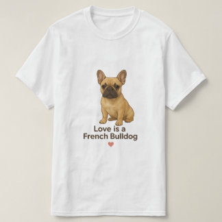 Camiseta El amor es un Bulldog Francés – Frenchie realista