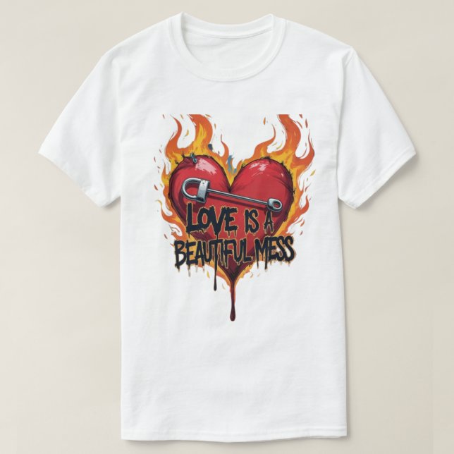 Camiseta el amor es un hermoso lío para San Valentín (Diseño del anverso)
